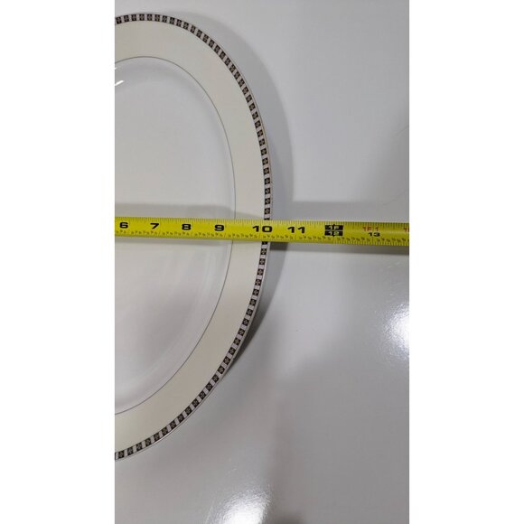 Noritake Lafayette Oval Platter White Beige Black Trim Japan - Picture 3 of 16
